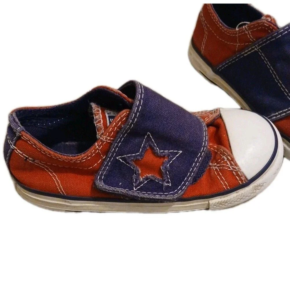 Converse All Star Toddler Shoes Size 9 Red & White & Blue Low Tops Patriotic